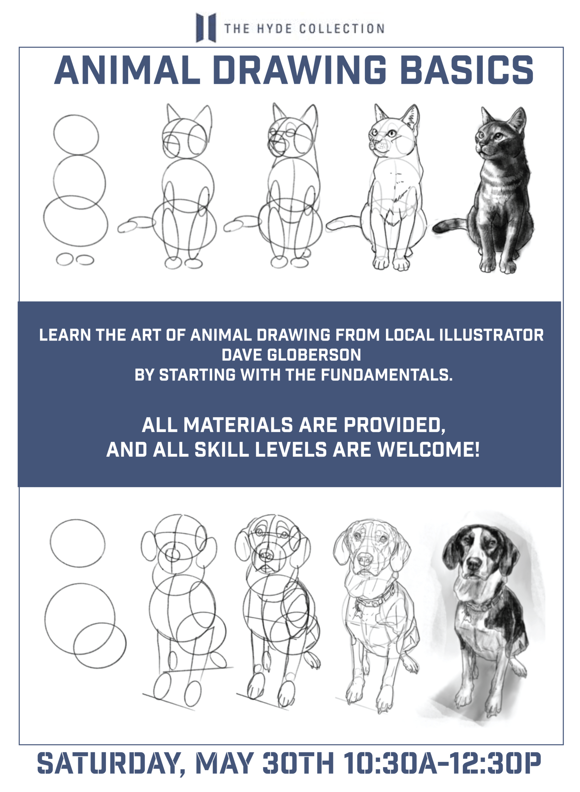 Animal Drawing Basics Adult Programs Creative Programs The Hyde Coll